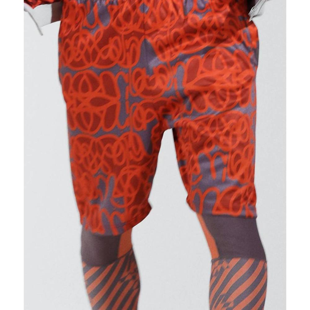 NEW THE ATHLETIC SIDE OF US print shorts in tasou orange /gray